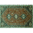 thumbnail image 1 of Ahgly Company Machine Washable Indoor Rectangle Persian Turquoise Blue Traditional Area Rugs, 2' x 4', 1 of 4