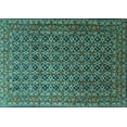 thumbnail image 1 of Ahgly Company Machine Washable Indoor Rectangle Persian Turquoise Blue Traditional Area Rugs, 2' x 5', 1 of 4