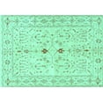 thumbnail image 1 of Ahgly Company Machine Washable Indoor Rectangle Persian Turquoise Blue Traditional Area Rugs, 2' x 5', 1 of 4