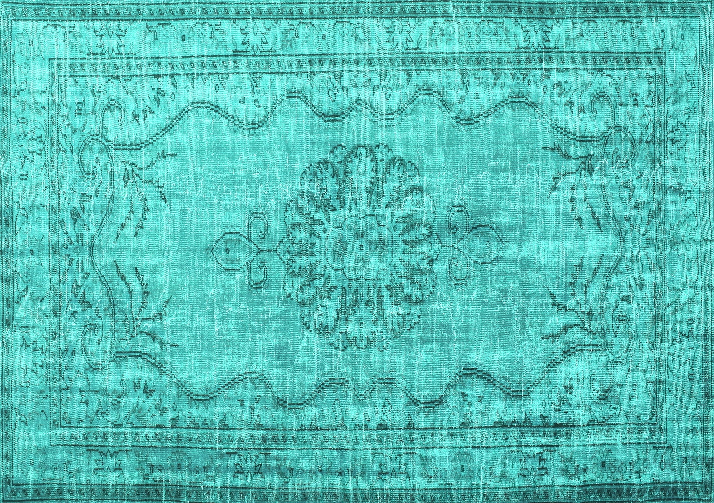 Ahgly Company Machine Washable Indoor Rectangle Persian Turquoise Blue ...