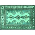 thumbnail image 1 of Ahgly Company Machine Washable Indoor Rectangle Persian Turquoise Blue Traditional Area Rugs, 2' x 5', 1 of 4