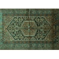 thumbnail image 1 of Ahgly Company Machine Washable Indoor Rectangle Persian Turquoise Blue Traditional Area Rugs, 2' x 5', 1 of 4