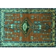 thumbnail image 1 of Ahgly Company Machine Washable Indoor Rectangle Persian Turquoise Blue Traditional Area Rugs, 4' x 6', 1 of 4