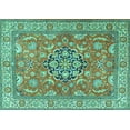 thumbnail image 1 of Ahgly Company Machine Washable Indoor Rectangle Persian Turquoise Blue Traditional Area Rugs, 5' x 7', 1 of 4