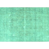 Ahgly Company Machine Washable Indoor Rectangle Persian Turquoise Blue Traditional Area Rugs, 5' x 7'