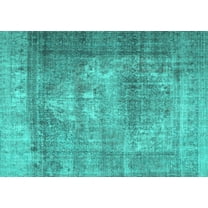 Ahgly Company Machine Washable Indoor Rectangle Persian Turquoise Blue Traditional Area Rugs, 5' x 7'