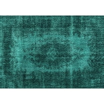 Ahgly Company Machine Washable Indoor Rectangle Persian Turquoise Blue Traditional Area Rugs, 5' x 7'