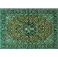 thumbnail image 1 of Ahgly Company Machine Washable Indoor Rectangle Persian Turquoise Blue Traditional Area Rugs, 5' x 7', 1 of 4