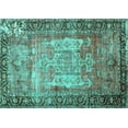 thumbnail image 1 of Ahgly Company Machine Washable Indoor Rectangle Persian Turquoise Blue Traditional Area Rugs, 5' x 7', 1 of 4
