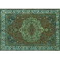 thumbnail image 1 of Ahgly Company Machine Washable Indoor Rectangle Persian Turquoise Blue Traditional Area Rugs, 5' x 7', 1 of 4