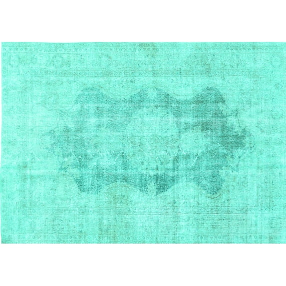 Ahgly Company Machine Washable Indoor Rectangle Persian Turquoise Blue Traditional Area Rugs, 5' x 7'