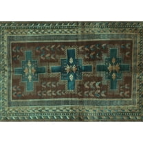 Ahgly Company Machine Washable Indoor Rectangle Persian Turquoise Blue Traditional Area Rugs, 5' x 7'