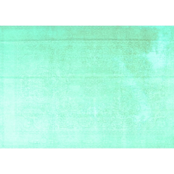 Ahgly Company Machine Washable Indoor Rectangle Persian Turquoise Blue Traditional Area Rugs, 5' x 7'