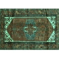 thumbnail image 1 of Ahgly Company Machine Washable Indoor Rectangle Persian Turquoise Blue Traditional Area Rugs, 5' x 7', 1 of 4