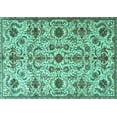 thumbnail image 1 of Ahgly Company Machine Washable Indoor Rectangle Persian Turquoise Blue Traditional Area Rugs, 5' x 7', 1 of 4
