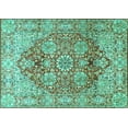 thumbnail image 1 of Ahgly Company Machine Washable Indoor Rectangle Persian Turquoise Blue Traditional Area Rugs, 5' x 7', 1 of 4