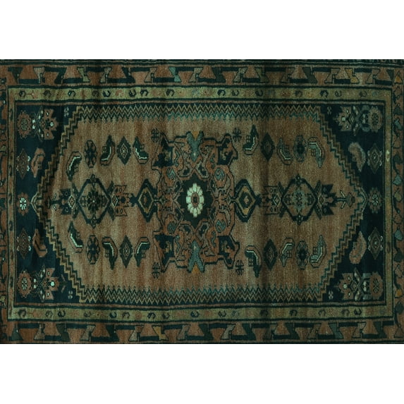 Ahgly Company Machine Washable Indoor Rectangle Persian Turquoise Blue Traditional Area Rugs, 5' x 8'