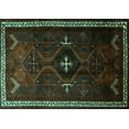 thumbnail image 1 of Ahgly Company Machine Washable Indoor Rectangle Persian Turquoise Blue Traditional Area Rugs, 5' x 8', 1 of 4