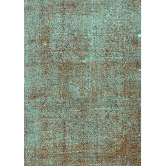 Ahgly Company Machine Washable Indoor Rectangle Persian Turquoise Blue Traditional Area Rugs, 5' x 8'