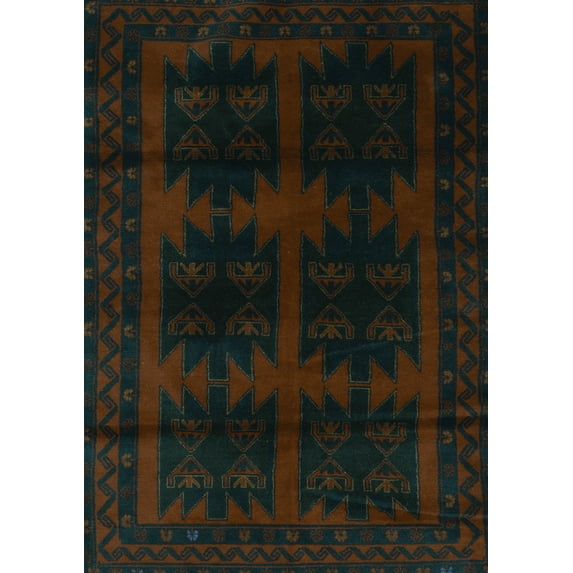 Ahgly Company Machine Washable Indoor Rectangle Persian Turquoise Blue Traditional Area Rugs, 6' x 9'