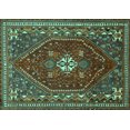 thumbnail image 1 of Ahgly Company Machine Washable Indoor Rectangle Persian Turquoise Blue Traditional Area Rugs, 6' x 9', 1 of 4