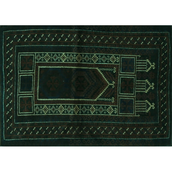 Ahgly Company Machine Washable Indoor Rectangle Persian Turquoise Blue Traditional Area Rugs, 7' x 10'