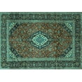 thumbnail image 1 of Ahgly Company Machine Washable Indoor Rectangle Persian Turquoise Blue Traditional Area Rugs, 7' x 9', 1 of 4