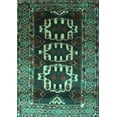 thumbnail image 1 of Ahgly Company Machine Washable Indoor Rectangle Persian Turquoise Blue Traditional Area Rugs, 7' x 9', 1 of 4