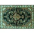 thumbnail image 1 of Ahgly Company Machine Washable Indoor Rectangle Persian Turquoise Blue Traditional Area Rugs, 8' x 10', 1 of 4