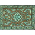 thumbnail image 1 of Ahgly Company Machine Washable Indoor Rectangle Persian Turquoise Blue Traditional Area Rugs, 8' x 12', 1 of 4