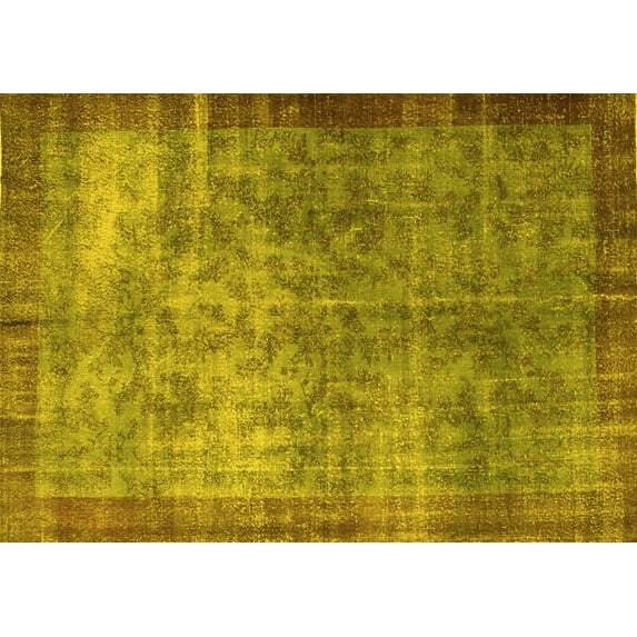 Ahgly Company Machine Washable Indoor Rectangle Persian Yellow Bohemian Area Rugs, 2' x 3'