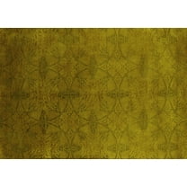 Ahgly Company Machine Washable Indoor Rectangle Persian Yellow Bohemian Area Rugs, 5' x 7'