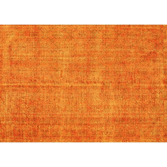 Ahgly Company Machine Washable Indoor Rectangle Persian Yellow Bohemian Area Rugs, 5' x 7'