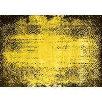 Ahgly Company Machine Washable Indoor Rectangle Persian Yellow Bohemian Area Rugs, 5' x 7'