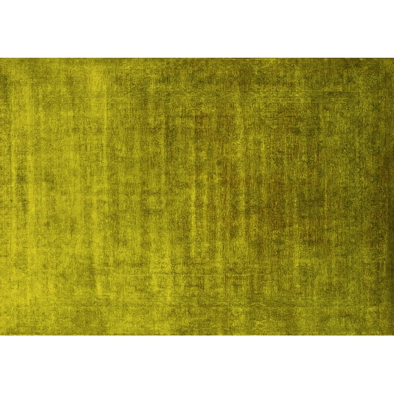 Ahgly Company Machine Washable Indoor Rectangle Persian Yellow Bohemian Area Rugs, 7' x 9'