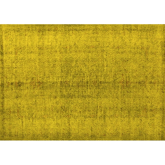Ahgly Company Machine Washable Indoor Rectangle Persian Yellow Traditional Area Rugs, 4' x 6'