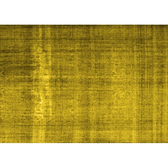 Ahgly Company Machine Washable Indoor Rectangle Persian Yellow Traditional Area Rugs, 5' x 7'