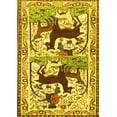 thumbnail image 1 of Ahgly Company Machine Washable Indoor Rectangle Persian Yellow Traditional Area Rugs, 5' x 7', 1 of 4