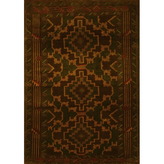 Ahgly Company Machine Washable Indoor Rectangle Persian Yellow Traditional Area Rugs, 8' x 10'