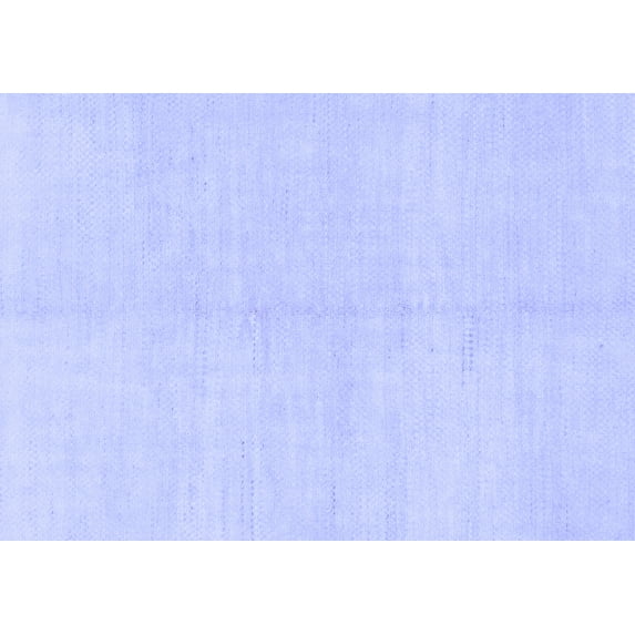 Ahgly Company Machine Washable Indoor Rectangle Solid Blue Modern Area Rugs, 4' x 6'