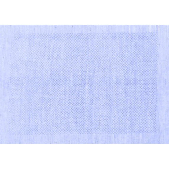 Ahgly Company Machine Washable Indoor Rectangle Solid Blue Modern Area Rugs, 7' x 9'