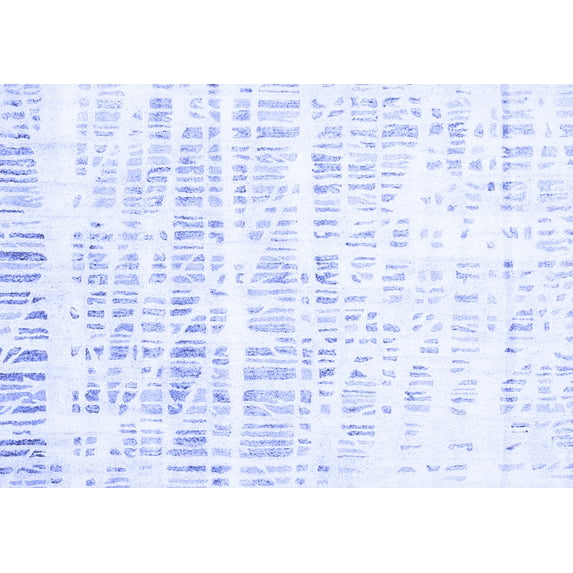 Ahgly Company Machine Washable Indoor Rectangle Solid Blue Modern Area Rugs, 8' x 12'