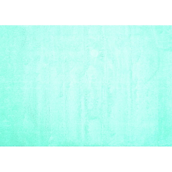 Ahgly Company Machine Washable Indoor Rectangle Solid Turquoise Blue Modern Area Rugs, 5' x 7'