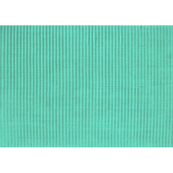 Ahgly Company Machine Washable Indoor Rectangle Solid Turquoise Blue Modern Area Rugs, 5' x 7'
