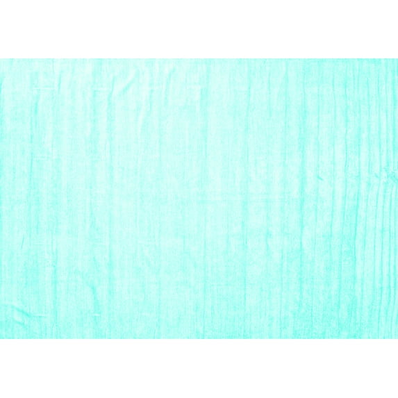 Ahgly Company Machine Washable Indoor Rectangle Solid Turquoise Blue Modern Area Rugs, 7' x 10'