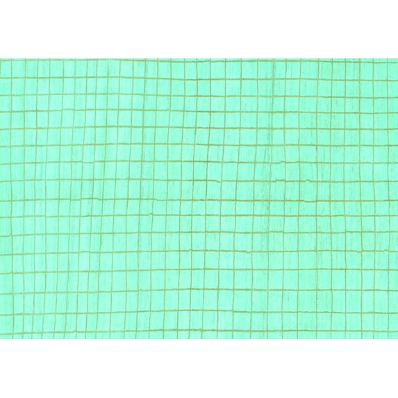 Ahgly Company Machine Washable Indoor Rectangle Solid Turquoise Blue Modern Area Rugs, 8' x 10'