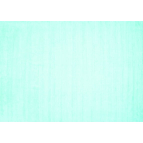 Ahgly Company Machine Washable Indoor Rectangle Solid Turquoise Blue Modern Area Rugs, 8' x 10'
