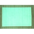 thumbnail image 1 of Ahgly Company Machine Washable Indoor Rectangle Solid Turquoise Blue Modern Area Rugs, 8' x 10', 1 of 4