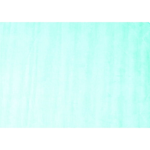 Ahgly Company Machine Washable Indoor Rectangle Solid Turquoise Blue Modern Area Rugs, 8' x 12'