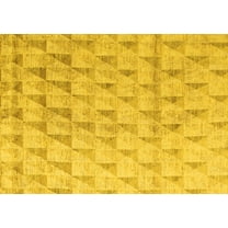 Ahgly Company Machine Washable Indoor Rectangle Solid Yellow Modern Area Rugs, 5' x 7'